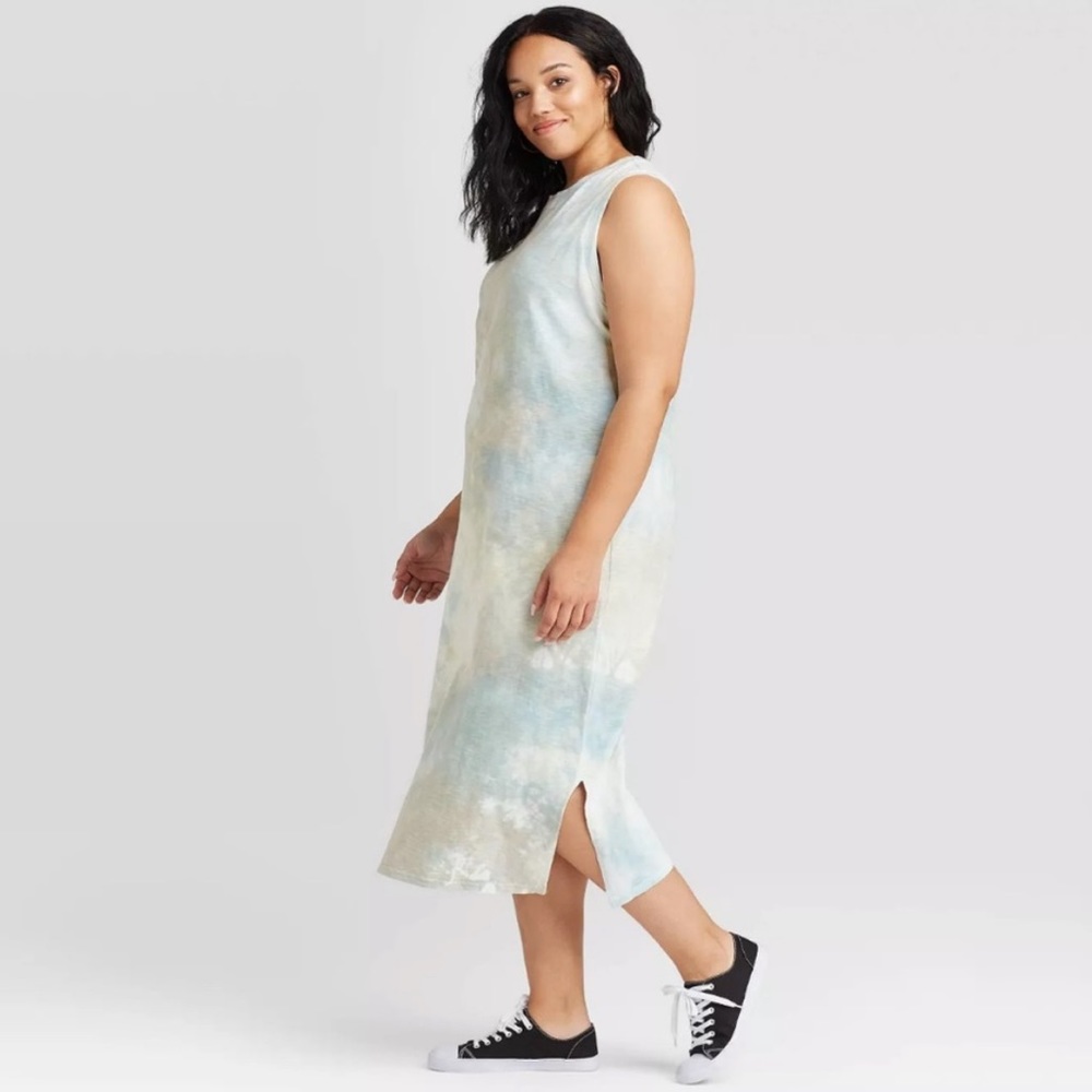 Universal Thread Green Tie Dyed Sleeveless Dress